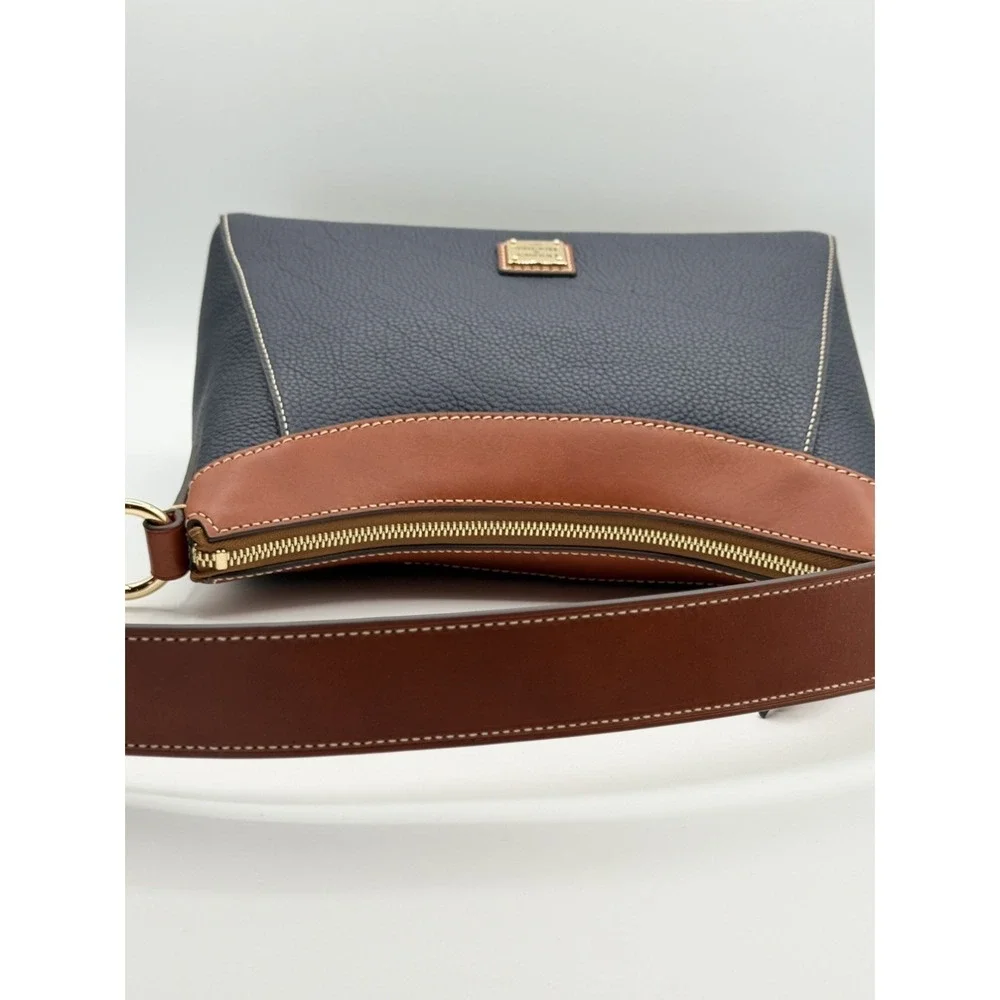 Dooney Bourke Midnight Blue Pebble Leather Large Raina Hobo Shoulder Bag Purse